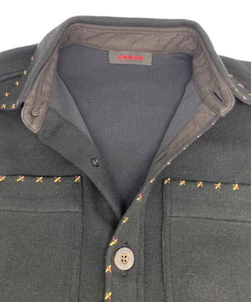 CABAN（キャバン）CABAN (キャバン) コットンカシミヤ ステッチワークシャツ ブラック サイズ:Ｓの古着・服飾アイテム