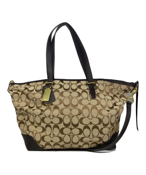 COACH（コーチ）COACH (コーチ) シグネチャー2WAYトートバッグ ブラウンの古着・服飾アイテム