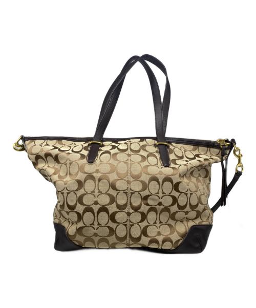 COACH（コーチ）COACH (コーチ) シグネチャー2WAYトートバッグ ブラウンの古着・服飾アイテム