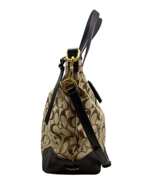 COACH（コーチ）COACH (コーチ) シグネチャー2WAYトートバッグ ブラウンの古着・服飾アイテム