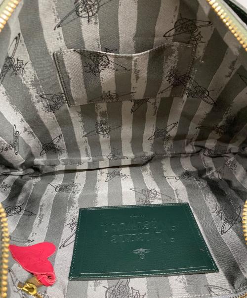 Vivienne Westwood（ヴィヴィアンウエストウッド）Vivienne Westwood (ヴィヴィアンウエストウッド) パンチングオーブショルダーバッグ グリーンの古着・服飾アイテム
