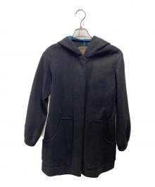 LOUIS VUITTON（ルイ ヴィトン）の古着「カシミヤ混フーデッドコート」｜ブラック