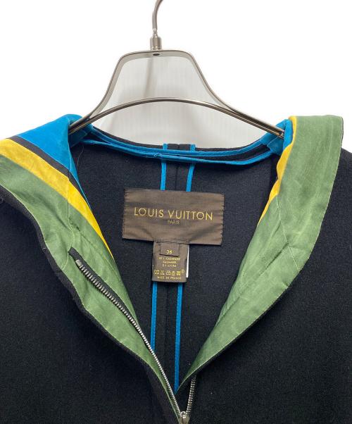 LOUIS VUITTON（ルイ ヴィトン）LOUIS VUITTON (ルイ ヴィトン) カシミヤ混フーデッドコート ブラック サイズ:３６の古着・服飾アイテム