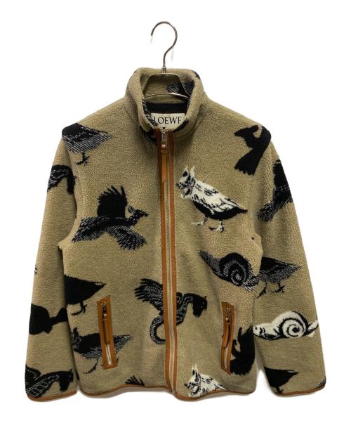 LOEWE（ロエベ）LOEWE (ロエベ) アニマル柄フリースジャケット ベージュ サイズ:Ｍの古着・服飾アイテム