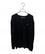 POLO RALPH LAURENポロ・ラルフローレン）の古着「カシミヤ混ケーブルニット」｜ブラック