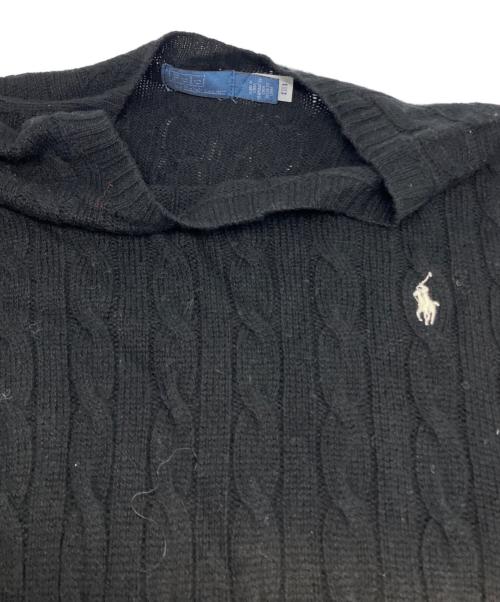 POLO RALPH LAUREN（ポロ・ラルフローレン）POLO RALPH LAUREN (ポロ・ラルフローレン) カシミヤ混ケーブルニット ブラック サイズ:Ｍの古着・服飾アイテム