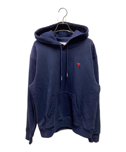AMI Alexandre Mattiussi（アミアレクサンドルマテュッシ）AMI Alexandre Mattiussi (アミアレクサンドルマテュッシ) AMI DE COEUR HOODIE ネイビー サイズ:Ｓの古着・服飾アイテム