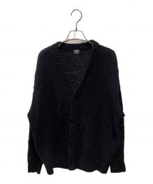 TATTOO STUDIO YAMADA（タトゥースタジオヤマダ）の古着「SPIDERWEB BOUCLE COTTON CARDIGAN」｜ブラック