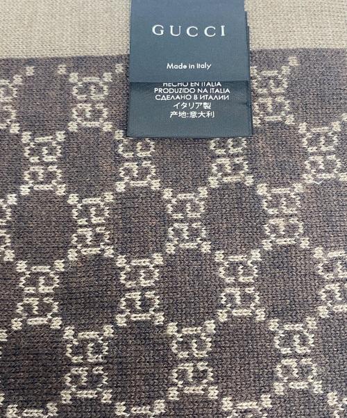 GUCCI（グッチ）GUCCI (グッチ) GG柄マフラー ブラウンの古着・服飾アイテム