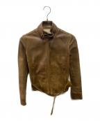 MIU MIUミュウミュウ）の古着「レザージャケット」｜ブラウン