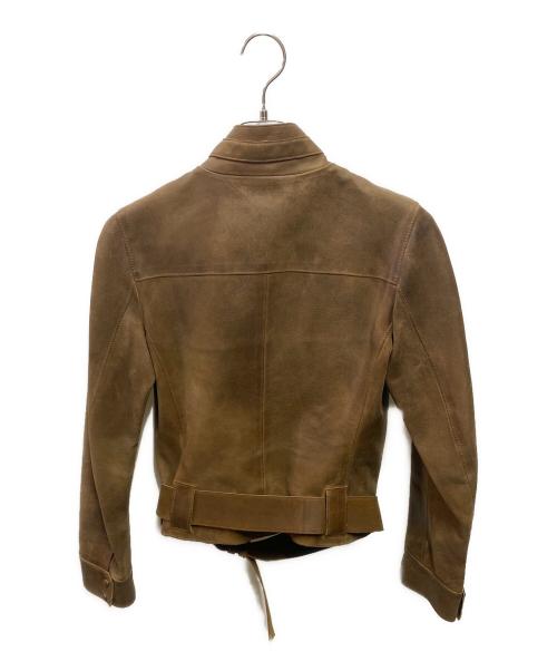 MIU MIU（ミュウミュウ）MIU MIU (ミュウミュウ) レザージャケット ブラウン サイズ:38の古着・服飾アイテム