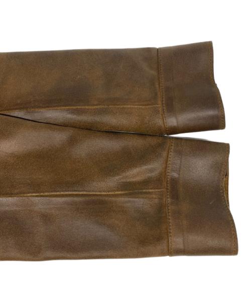 MIU MIU（ミュウミュウ）MIU MIU (ミュウミュウ) レザージャケット ブラウン サイズ:38の古着・服飾アイテム