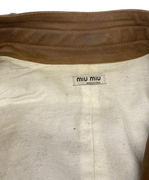 MIU MIU（ミュウミュウ）MIU MIU (ミュウミュウ) レザージャケット ブラウン サイズ:38の古着・服飾アイテム