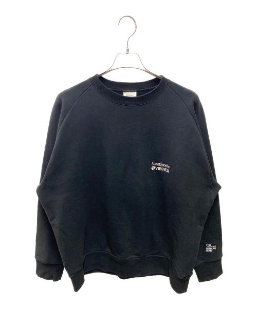 FreshService（フレッシュサービス）FreshService (フレッシュサービス) VIBTEX for FreshService SWEAT CREW NECK PULLOVER ブラック サイズ:Mの古着・服飾アイテム