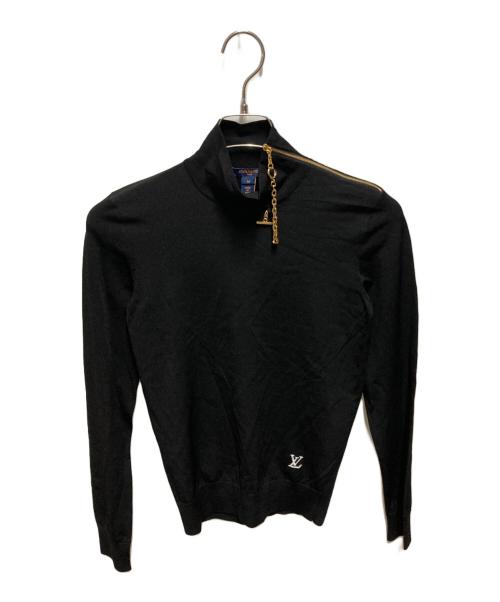 LOUIS VUITTON（ルイ ヴィトン）LOUIS VUITTON (ルイ ヴィトン) ショルダージップハイネックニット ブラック サイズ:Ｍの古着・服飾アイテム