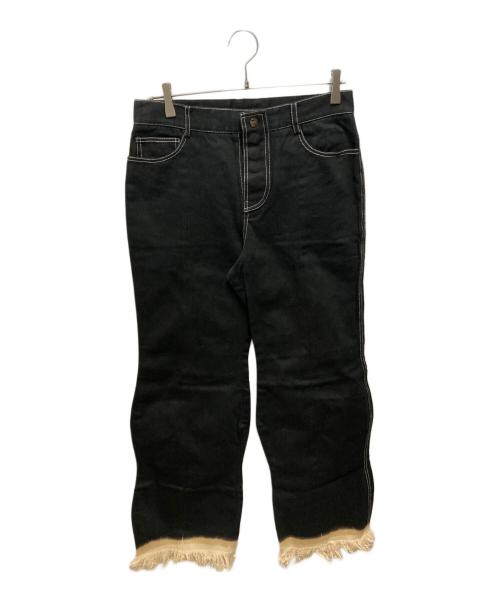 NEU IN（ニューイン）NEU IN (ニューイン) フリンジデニム ブラック サイズ:Ｍの古着・服飾アイテム