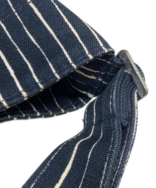 marimekko（マリメッコ）marimekko (マリメッコ) ストライプショルダーバッグ ネイビーの古着・服飾アイテム