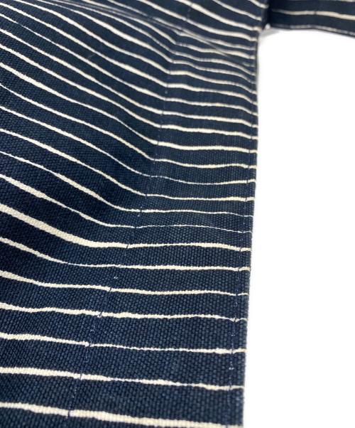 marimekko（マリメッコ）marimekko (マリメッコ) ストライプショルダーバッグ ネイビーの古着・服飾アイテム