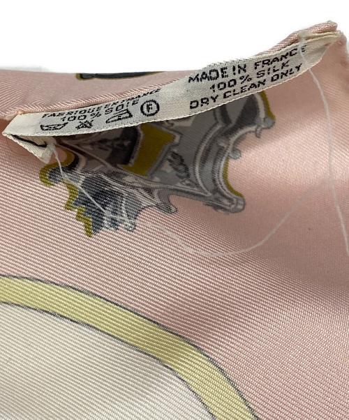 HERMES（エルメス）HERMES (エルメス) シルクスカーフ ピンク×ホワイトの古着・服飾アイテム