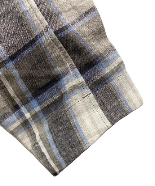 LARDINI（ラルディーニ）LARDINI (ラルディーニ) JVAMAJリネンチェック2Bジャケット ホワイト×グレー サイズ:Ｍの古着・服飾アイテム