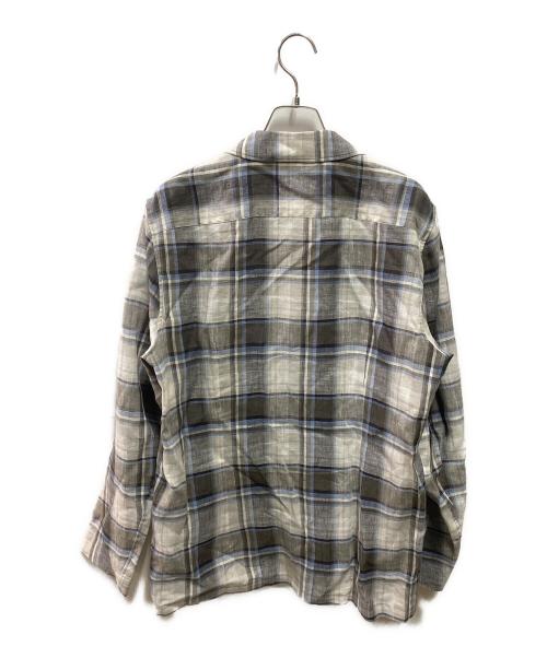 LARDINI（ラルディーニ）LARDINI (ラルディーニ) JVAMAJリネンチェック2Bジャケット ホワイト×グレー サイズ:Ｍの古着・服飾アイテム