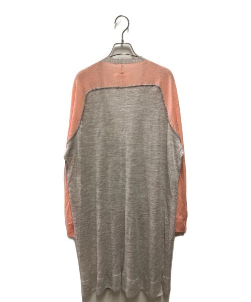 MM6 Maison Margiela（エムエムシックスメゾンマルジェラ）MM6 Maison Margiela (エムエムシックスメゾンマルジェラ) バイカラーロングカーディガン ベージュ×ピンク サイズ:1の古着・服飾アイテム