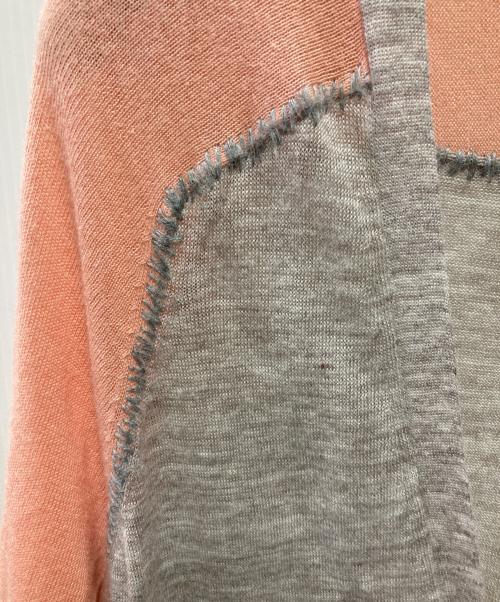 MM6 Maison Margiela（エムエムシックスメゾンマルジェラ）MM6 Maison Margiela (エムエムシックスメゾンマルジェラ) バイカラーロングカーディガン ベージュ×ピンク サイズ:1の古着・服飾アイテム