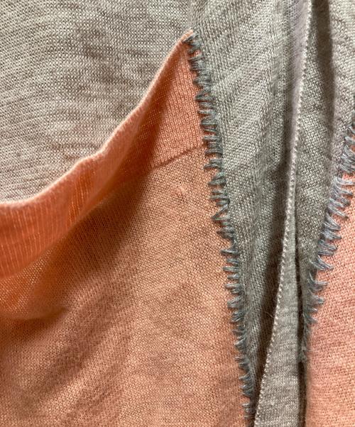 MM6 Maison Margiela（エムエムシックスメゾンマルジェラ）MM6 Maison Margiela (エムエムシックスメゾンマルジェラ) バイカラーロングカーディガン ベージュ×ピンク サイズ:1の古着・服飾アイテム