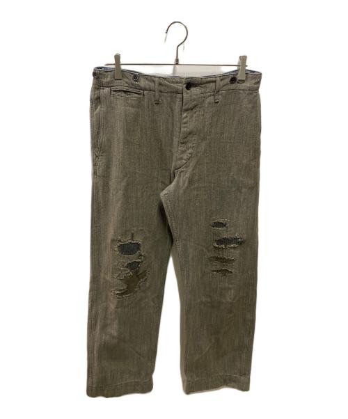 RRL（ダブルアールエル）RRL (ダブルアールエル) 25AW ディストレスト ヘリンボーンツイルフィールドパンツ グレー サイズ:31の古着・服飾アイテム