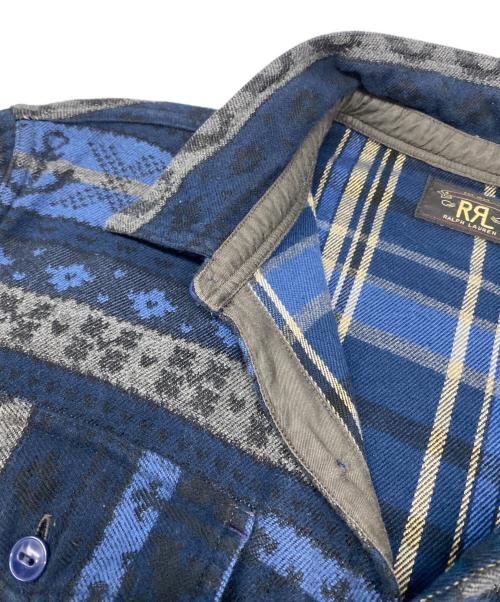 RRL（ダブルアールエル）RRL (ダブルアールエル) 25AW  ダブルフェイスド ジャカード ワークシャツ ネイビー サイズ:Ｍの古着・服飾アイテム