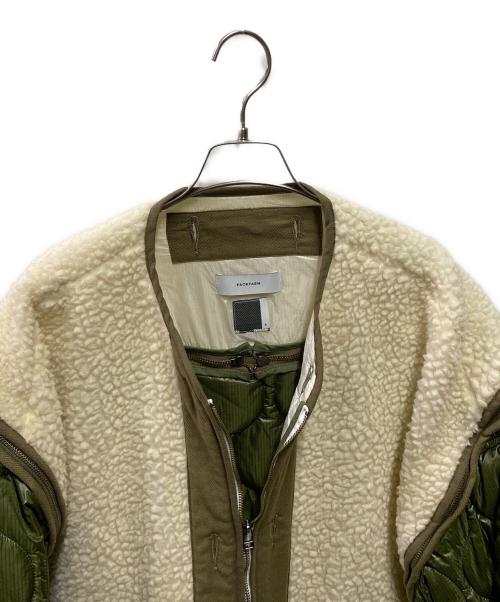 FACETASM（ファセッタズム）FACETASM (ファセッタズム) ZIPPER SHERPA QUILTED LINER JACKET アイボリー×カーキ サイズ:4の古着・服飾アイテム