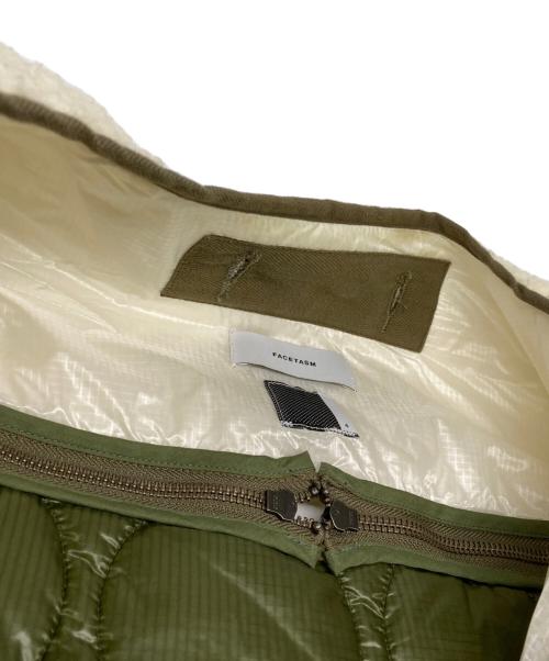 FACETASM（ファセッタズム）FACETASM (ファセッタズム) ZIPPER SHERPA QUILTED LINER JACKET アイボリー×カーキ サイズ:4の古着・服飾アイテム