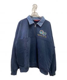 SUPREME（シュプリーム）の古着「Denim Collar Half Zip Sweatshirt」｜ネイビー
