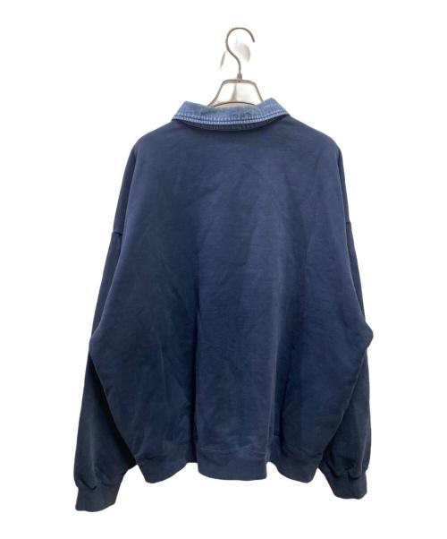 SUPREME（シュプリーム）SUPREME (シュプリーム) Denim Collar Half Zip Sweatshirt ネイビー サイズ:Ｌの古着・服飾アイテム