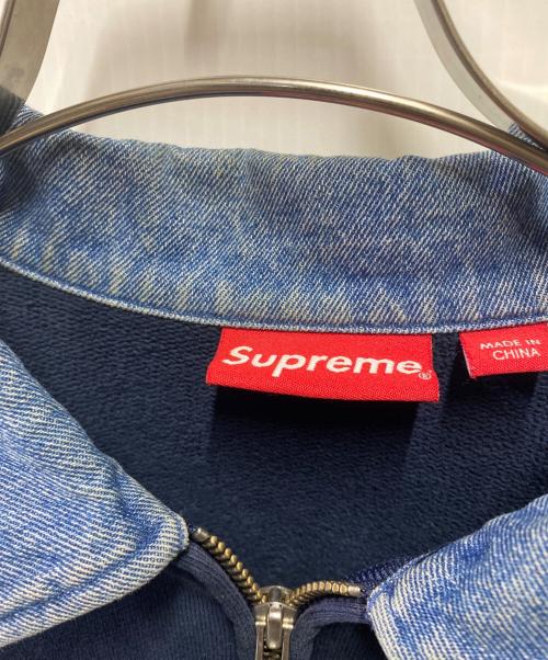 SUPREME（シュプリーム）SUPREME (シュプリーム) Denim Collar Half Zip Sweatshirt ネイビー サイズ:Ｌの古着・服飾アイテム
