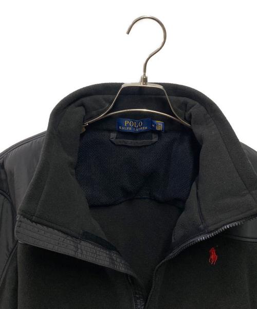 POLO RALPH LAUREN（ポロ・ラルフローレン）POLO RALPH LAUREN (ポロ・ラルフローレン) ナイロン切替フリースジャケット ブラック サイズ:Ｍの古着・服飾アイテム