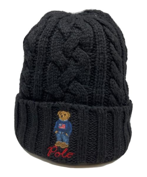 POLO RALPH LAUREN（ポロ・ラルフローレン）POLO RALPH LAUREN (ポロ・ラルフローレン) ポロベア刺繍ニット帽 ブラック サイズ:0/S 未使用品の古着・服飾アイテム