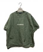 COMME des GARCONS HOMMEコムデギャルソン オム）の古着「HOMME プリント オーバーサイズ 綿度詰 天竺 Tシャツ」｜グリーン
