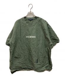 COMME des GARCONS HOMME（コムデギャルソン オム）の古着「HOMME プリント オーバーサイズ 綿度詰 天竺 Tシャツ」｜グリーン