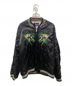 JohnUNDERCOVERジョンアンダーカバー）の古着「スカル刺繍キルティングスカジャン」｜ブラック