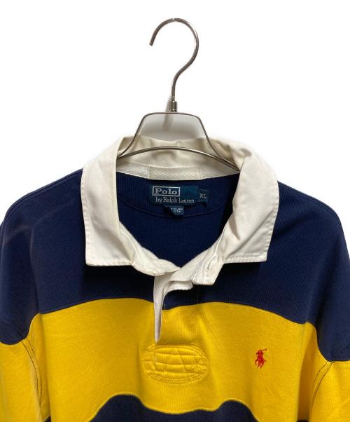 POLO RALPH LAUREN（ポロ・ラルフローレン）POLO RALPH LAUREN (ポロ・ラルフローレン) ラガーシャツ ネイビー×イエロー サイズ:XLの古着・服飾アイテム