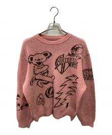 thisisneverthat×GRATEFUL DEAD（ディスイズネバーザット×グレイトフル・デッド）の古着「Iconography Knit Sweater」｜ピンク
