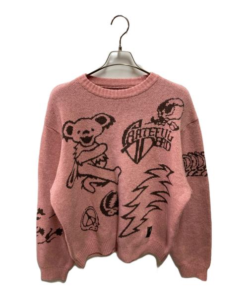 thisisneverthat（ディスイズネバーザット）thisisneverthat (ディスイズネバーザット) GRATEFUL DEAD (グレイトフル・デッド) Iconography Knit Sweater ピンク サイズ:Ｍの古着・服飾アイテム
