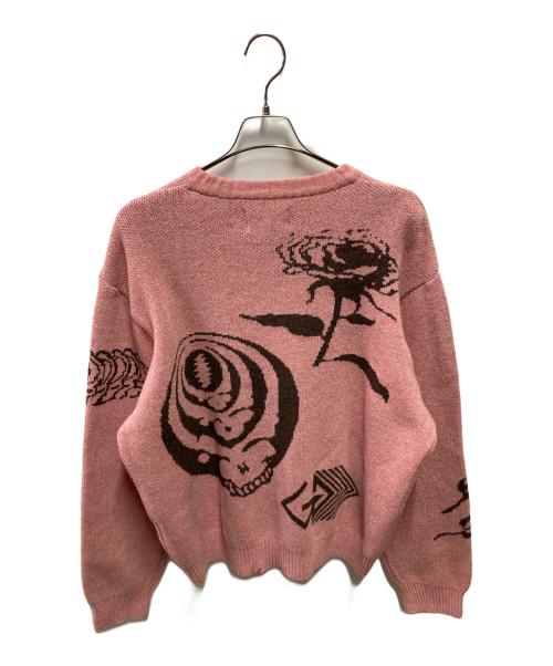 thisisneverthat（ディスイズネバーザット）thisisneverthat (ディスイズネバーザット) GRATEFUL DEAD (グレイトフル・デッド) Iconography Knit Sweater ピンク サイズ:Ｍの古着・服飾アイテム