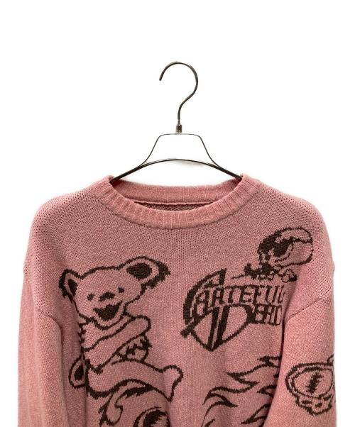 thisisneverthat（ディスイズネバーザット）thisisneverthat (ディスイズネバーザット) GRATEFUL DEAD (グレイトフル・デッド) Iconography Knit Sweater ピンク サイズ:Ｍの古着・服飾アイテム