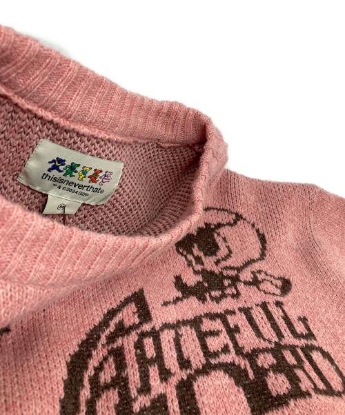 thisisneverthat（ディスイズネバーザット）thisisneverthat (ディスイズネバーザット) GRATEFUL DEAD (グレイトフル・デッド) Iconography Knit Sweater ピンク サイズ:Ｍの古着・服飾アイテム