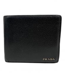 PRADA（プラダ）の古着「2つ折り財布」｜ブラック