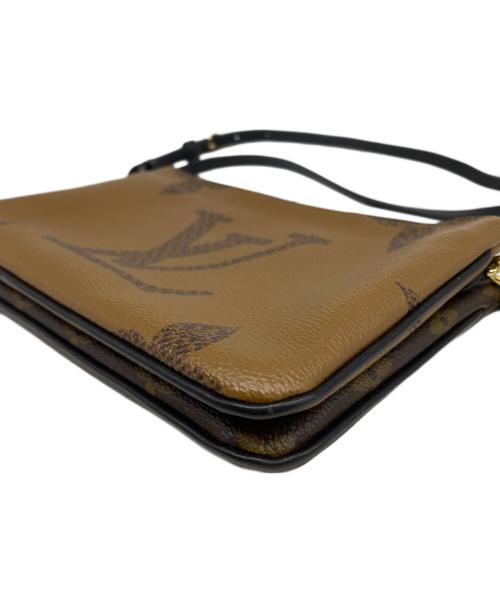 LOUIS VUITTON（ルイ ヴィトン）LOUIS VUITTON (ルイ ヴィトン) ポシェット・ドゥーブル ジップ ブラウンの古着・服飾アイテム