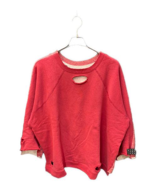 TRAINERBOYS（トレーナーボーイズ）TRAINERBOYS (トレーナーボーイズ) IMA:ZINE (イマジン) 別注ダメージスウェット レッド サイズ:2の古着・服飾アイテム