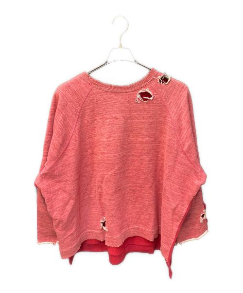 TRAINERBOYS（トレーナーボーイズ）TRAINERBOYS (トレーナーボーイズ) IMA:ZINE (イマジン) 別注ダメージスウェット レッド サイズ:2の古着・服飾アイテム